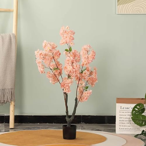 Kunstpflanzen Groß Champagner-Wunschbaum, Künstliche Kirschblütenbäume, Künstliche Topfpflanze mit Stabilem Pflanzgefäß, Künstliche Bonsai-Deko für Partys und Hochzeiten Im Innenbereich(1m/3.3ft)