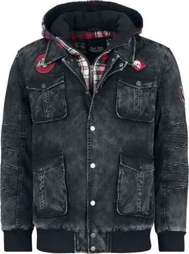 Rock Rebel by EMP Herren schwarze Winterjacke in individueller Waschung
