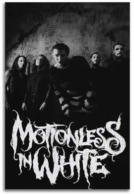 Poster, Motiv: Motionless In White Print Albumcover, signiert, limitiertes Poster, Musikcover-Poster, Pop-Hip-Hop-Rap-Sänger-Star, Musikposter, ästhetische Leinwand, Wandkunst für Mädchen und Jungen,