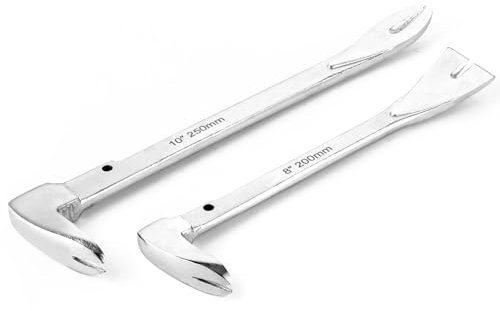 APACALI 2 Stück Nageleisen Set, 200mm und 250mm Brecheisen aus Geschmiedeten Karbonstahl, Stemmeisen, Nagelschlitze für Heimumformung und Holzbearbeitung