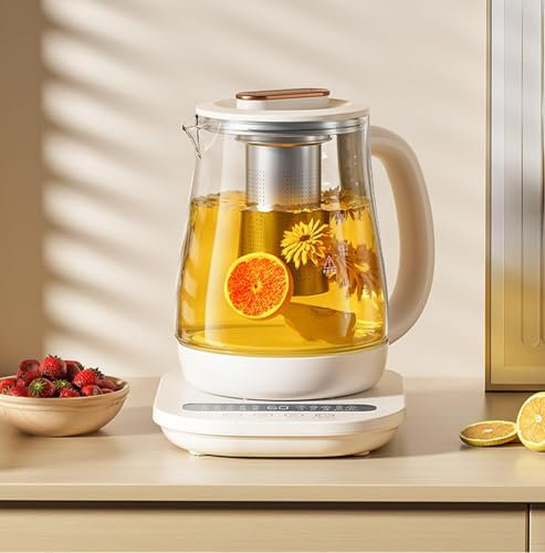 Health Pot Electric Kettle, 1.8L Capacity, 20 Health Functions, Automatic Shut-Off, Removable Tea Filter, Glass