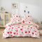Freyamy Housse de Couette 220x240cm Amour Rose Parure de lit 2 Personne en Microfibre avec Fermeture Éclair Réversible Sets de Housse Couette Cœur avec 2 Taie d'oreiller 65 x 65cm pour Amoureux