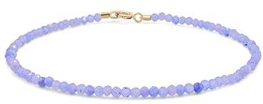Tansanit Armband 585 Gold Edelstein Natürlich Vollgold Armkette 14K Lila Neu Echtschmuck Monatsstein