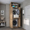 ROOMART Waschmaschinenschrank Dora für Trockner & Waschmaschine, in 4 Farben, mit Türen & Ausziehbrett (Eiche - 230 cm hoch -)