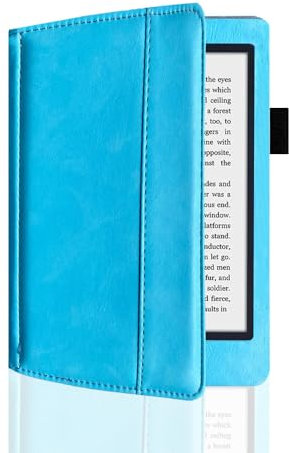 Custer Étui pour Kobo Aura Edition 2 (modèle : N236) e-book, convient pour étui de protection en cuir PU pour Kobo Aura Edition 2 (modèle : N236) (bleu ciel)
