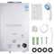 Scaldacqua a gas da 10 l, 20 KW, GPL, scaldabagno a gas, super bassa, 0,5 bar, pressione dell'acqua di avviamento, portatile, per doccia, bagno, campeggio