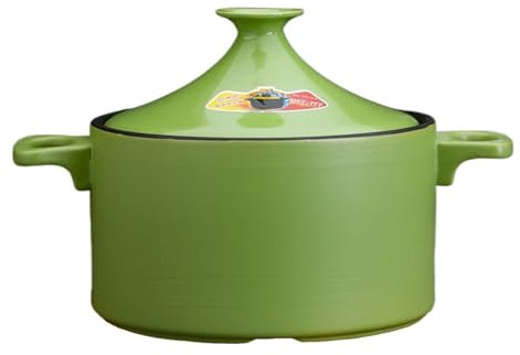 SXTYYH Tagine Pot for Cooking Handmade Glazed Clay Tajine Pot for Flavorful Moroccan Dishes, Couscous, Tagines, and Healthy Meals, Casserole(Green)