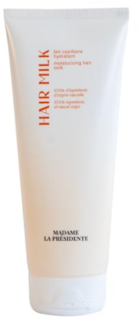 Madame La Présidente – Hair Milk Soins Coiffants – Lait Capillaire Hydratant Sans Rinçage – Beurre de Karité & Aloe Vera – Définition & Nutrition Cheveux Bouclés, Frisés & Crépus – 200 ml