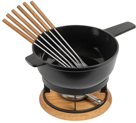 KUHN RIKON Fondue Set Induktion - Gusseisen Caquelon Alpstein 24 cm