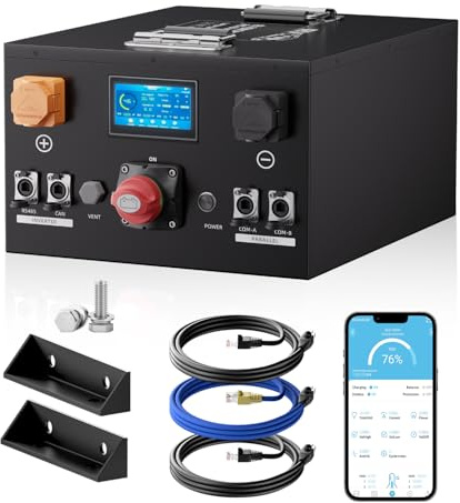 Mjbsan Batteria LiFePO4 da 24 V, 320 Ah, batteria al litio ricaricabile da 8192 Wh con 200 A-BMS integrato, Bluetooth, resistenza alla scarica profonda e bassa autoscarica, per camper, solare