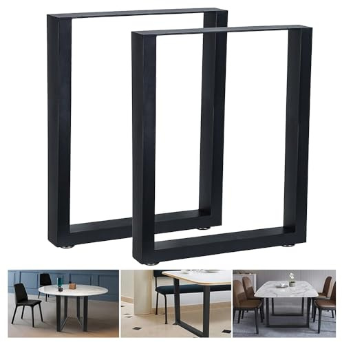 Mucola Hairpin Tischbeine 2er Set Schwarz 40x43 cm Stahl – Möbelfüße für Couchtisch, Beistelltisch und Nachttisch | Industrial Vintage Mid-Century Design, pflegeleicht, inkl. Befestigungsmaterial