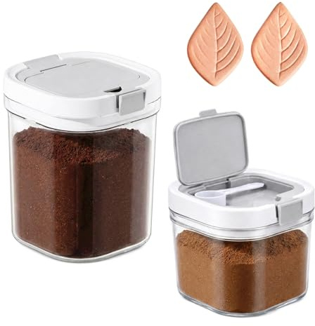 2Pack Coffee Bean Storage Container, Airtight Formula Coffee Container with Lid & Scoop,BPA Free Plastic Kitchen Food Container for Ground Powder,Beans,Tea,Spices,Herbs,Candy,Snacks/800+1300ML