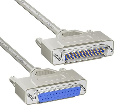 Coppers Cores DB25 Parallel-Port-Adapterkabel, 25-polig, Stecker auf Buchse, für erweiterte LPT-Verbindungslösung
