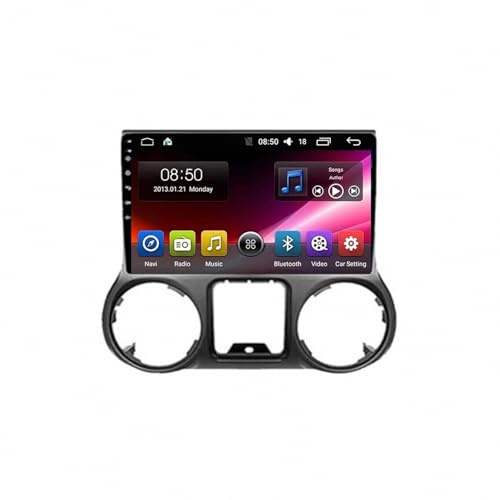 Auto Radio mit Bildschirm für Jeep Wrangler 3 Jk 2010-2018 Bildschirm mit Bluetooth-Freisprecheinrichtung, Sprachassistent, Live-Navigation, Mirrorlink, Aux, 8 Kern 4G+64G