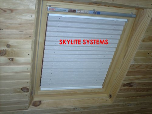 SKYLITE SYSTEMS PLEATED BLIND FOR VELUX WINDOW SIZE GGL M06, 306 WHITE BLACKOUT FABRIC