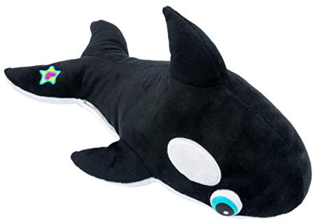 Joy ToyNight Buddies Oliver der Orca- 38 cm - weicher Plüsch mit aufleuchtenden Augen - beim Drücken leuchten die Augen auf, mit On-Off und Auto-Off nach 3 Minuten