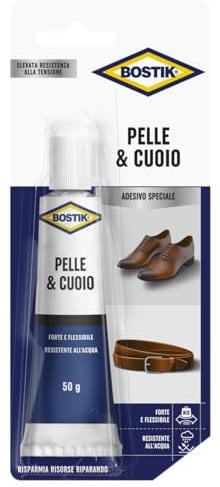 Bostik Pelle e Cuoio, colla resistente per incollare oggetti in pelle e cuoio, 50g, paglierino