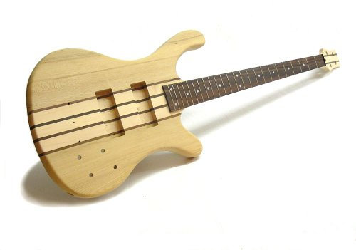aktiver 4-Saiter E-Bass Bausatz/Guitar DIY Kit ML-Factory Through Neck, Esche Body