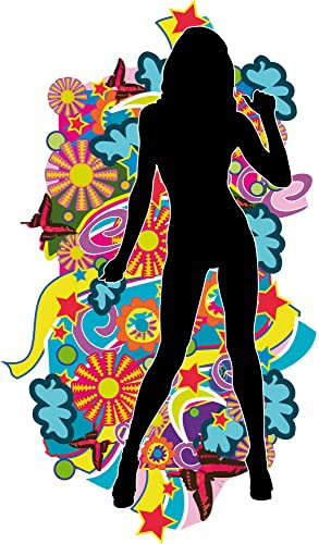 1art1 Schöne Frauen Pop Art Mädchen II Wand-Tattoo | Deko Wandaufkleber für Wohnzimmer Kinderzimmer Küche Bad Flur | Wandsticker für Tür Wand Möbel/Schrank 80x43 cm