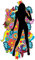 1art1 Schöne Frauen Pop Art Mädchen II Wand-Tattoo | Deko Wandaufkleber für Wohnzimmer Kinderzimmer Küche Bad Flur | Wandsticker für Tür Wand Möbel/Schrank 80x43 cm