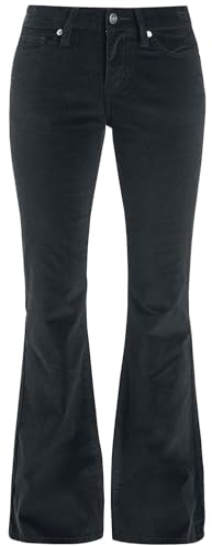 Black Premium by EMP Damen Schwarze Cort-Hose mit Schlag