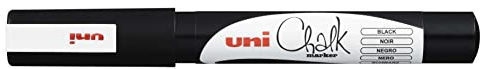 uni-ball 186199 - Fenster- & Kreidemarker UNI CHALK PWE-3MS 0,9-1,3 mm Rundspitze, schwarz