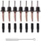 LEGERM 7 Pcs Stainless Steel Freeflow Pourer, Copper Bottle Pourers, Bottle Speed Pourers with Rubber Dust Caps and Cleaning Brush for Wine Spirits Alcohol Olive Oil Syrup Bottles