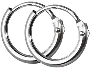 NKlaus Paar 585 Gold weißgold Creolen Ohrringe Ohrschmuck rund Goldohrringe 9mm 2569