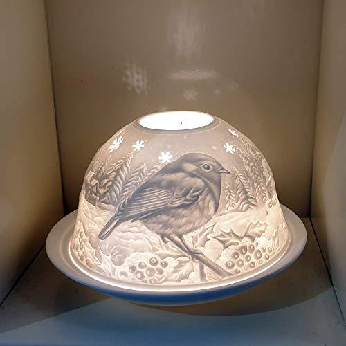 Nordic Lights Robin (Stencil) Candle Shade