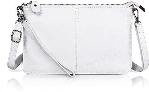 befen Crossbody bags for Women,Small Leather Cross Body Phone Purses White Bag Ladies Handbags & Shoulder bags, Envelope Wristlet Clutch Wallet with Wrist Strap