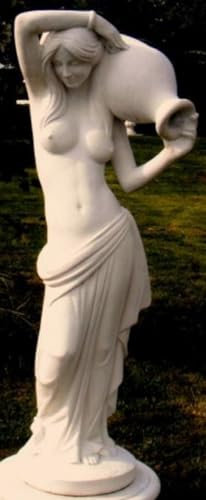 Casa Padrino Jugendstil Wasserspeier Skulptur Frau mit Krug 44 x 33 x H. 120 cm - Gartendeko Figur - Special!