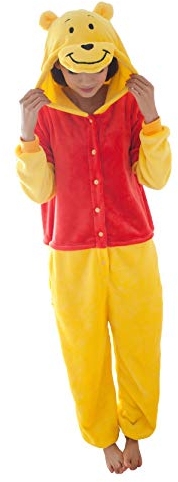 FunnyCos Unisex-Tier-Einteiler für Erwachsene, Halloween, Cosplay, Kostüm, mit Kapuze, Loungewear, Winnie The Pooh, XL