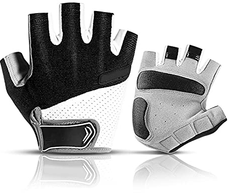 TAHUAON Guantes de gimnasio de remo, protección sin dedos, para hombres y mujeres, guantes para pesca, kayak, remo, senderismo, vela, remo (negro, L)