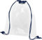 sin4sey Rucksack Sportbeutel transparent mit Kordel Tasche Gymsac (Navy)