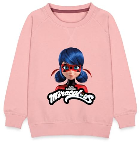 Spreadshirt Miraculous Ladybug Mit Logo Kinder Premium Pullover, 122/128 (7-8 Jahre), Kristallrosa