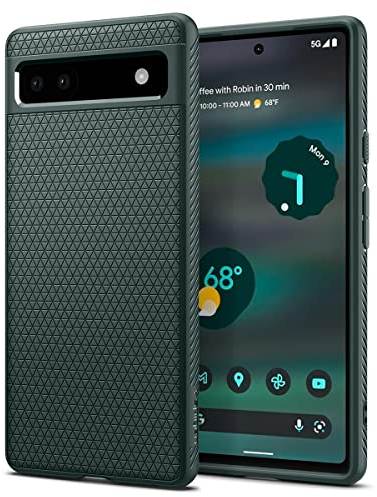 Spigen Liquid Air Hülle Kompatibel mit Google Pixel 6a -Midnight Green