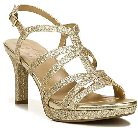 Naturalizer Baylor, Sandalia con talón Mujer, Dorado Brillante, 38 EU