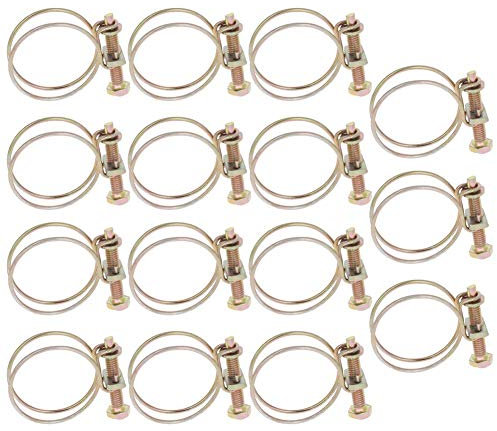 Heyiarbeit Lot de 15 colliers de serrage à double fil pour tuyau de pompe de bassin Diamètre intérieur 38 mm
