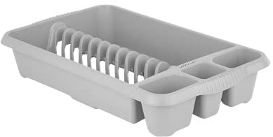 JMS we create smile Plastic Dish Drainer Plate Cutlery Rack Plastic Kitchen Sink Holder Stand (Silver/Grey, Medium)