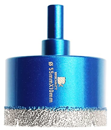 Diamant Trockenbohrer Fliesenbohrer 55mm BRSCHNITT Diamant Bohrkrone - Lochsäge für Keramik, Granit, Porzellan, Fliesen, Feinsteinzeug, Mauerwerk, Marmor.
