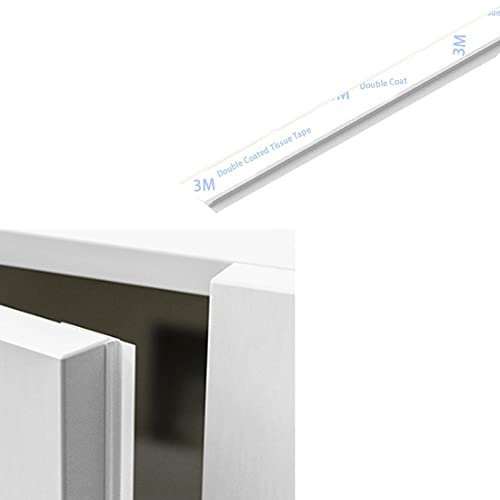 2.8M Wardrobe Cabinet Door Seal Strip Self Adhesive,Rubber Cupboard Door Edge Dust Proof,Door Side Gap Filling Sealing Tape,Weather Stripping,Weatherproof Insect Proof,White