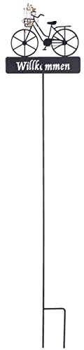 GILDE Gartenstecker Fahrrad Metall Höhe 80 cm schwarz