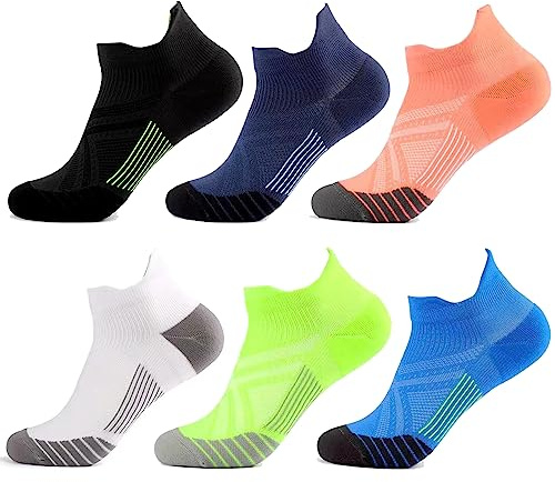 Simoda 6 Paar Running Kompressionssocken für Damen und Herren,Plantarfasziitis,Fußgewölbeunterstützung Kompressionsstrümpfe für Laufen,Sport,Flug,Reise,Radsport