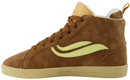 Genesis Sneaker vegan G-Hela Mid M-Suede/Pinatex, Tobacco (eu_Footwear_Size_System, Adult, Numeric, medium, Numeric_36)