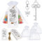 BOFUNX 40pcs Sacchetti Bomboniere Matrimonio con Chiave Apribottiglie e Portachiavi Angelo Bomboniere Sacchetti Portaconfetti per Battesimo Nascita Comunione Cresima Compleanno