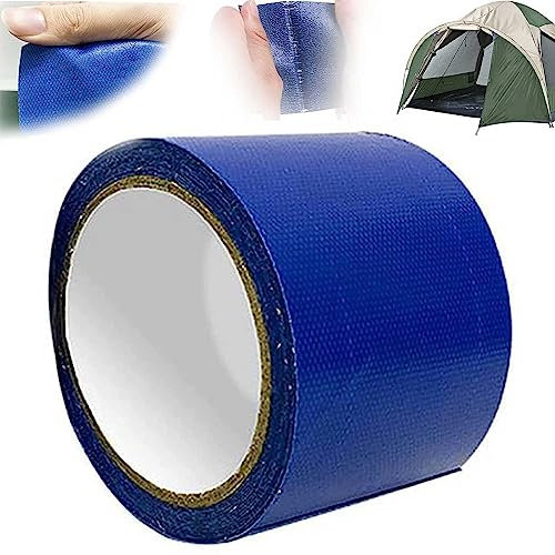 High Adhesive Tarpaulin Tape,Tent Repair Tape,Sun Protection Tape,Tarpaulin Repair Tape Waterproof High Temp,Universal 3 X 16.4ft Awning Linoleum Patch Repair Tape,for Tarpaulin,Awning,Tent (Blue)