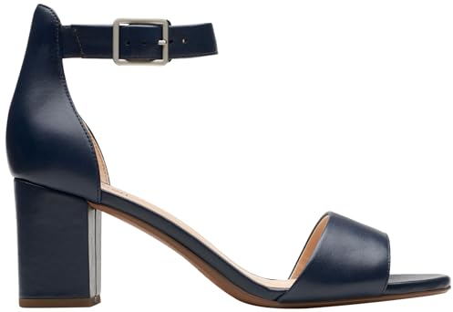 Clarks Women's Deva Mae Pump, Navy Leather, 6.5 UK
