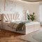 MOTIVENA Aspen Boxspringbett 180x200 mit Bettkasten und Topper, Polsterbett 180x200 mit Bettkasten, Taschenfederkern-Matratze (H3), T28 Komfortschaumstoff Topper (H3), Samt, Beige (Creme)