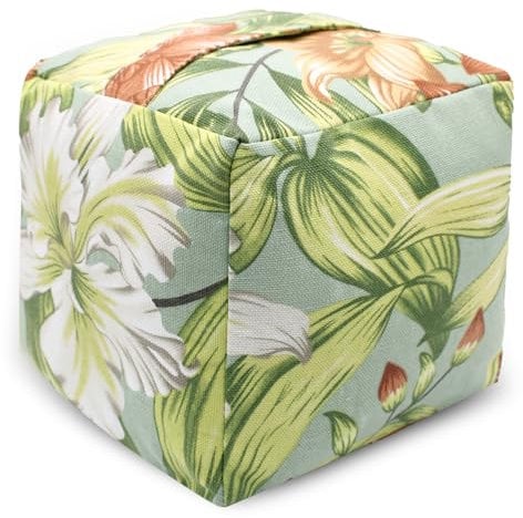 CERAYOU Decorative Weighted Door Stopper, Fabric Door Stop with Handle, Square Cube Heavy Duty Door Floor Stop Wall Protectors for Home Office Bedroom Living Room Exterior Doors, Leaves