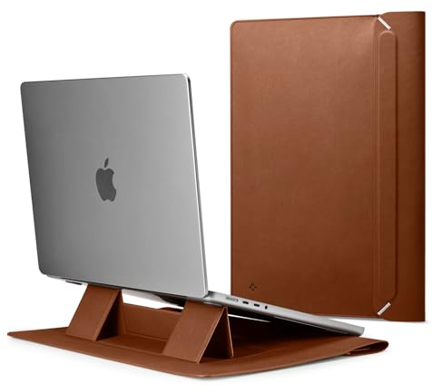 Spigen Valentinus S Housse de Protection pour Ordinateur Portable 15 15.6 16 Pouces, Étui Cuir PU Étanche pour Ordinateur Compatible avec MacBook Pro, Dell, Acer, ASUS, HP, Lenovo - Brun